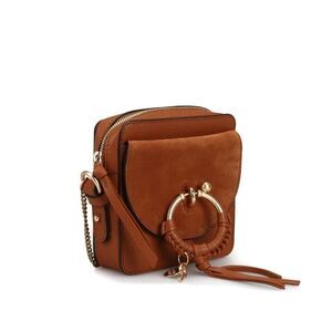 See By Chloé Cross Body Joan Leather & Suede Camera Bag Women's Brown
